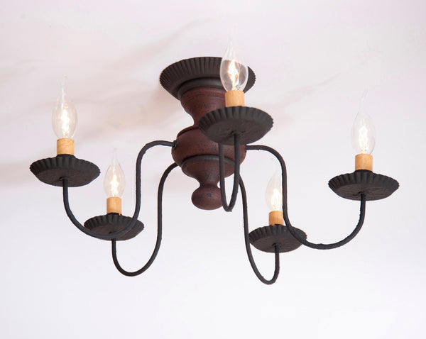 Thorndale Ceiling Light in Hartford Red with Black Stripe Primitive Country Farmhouse Lighting Kitchen Bath Home Décor & Acessories