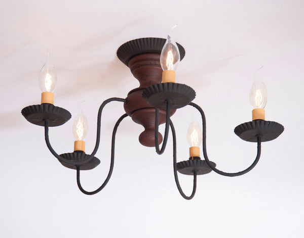 Thorndale Country Ceiling Lights Hartford Black with Red Stripe Primitive Country Farmhouse Lighting Kitchen Bath Home Décor & Acessories