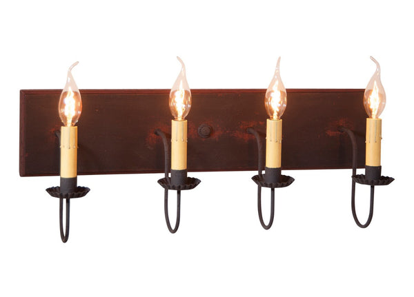 4-Arm Country Vanity Light Bar – Primitive Farmhouse Bathroom Lighting