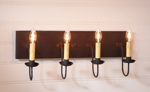 4-Arm Country Vanity Light Bar in Sturbridge Mustard Primitive Country Farmhouse Lighting Kitchen Bath Home Décor & Acessories