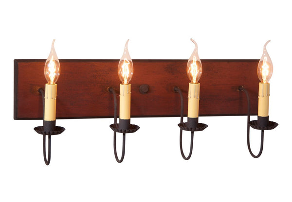4-Arm Country Vanity Light Bar – Primitive Farmhouse Bathroom Lighting