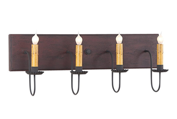 4-Arm Country Vanity Light Bar – Primitive Farmhouse Bathroom Lighting