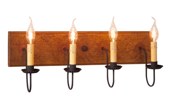 4-Arm Country Vanity Light Bar – Primitive Farmhouse Bathroom Lighting