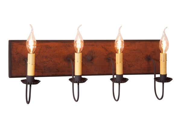 4-Arm Country Vanity Light Bar – Primitive Farmhouse Bathroom Lighting