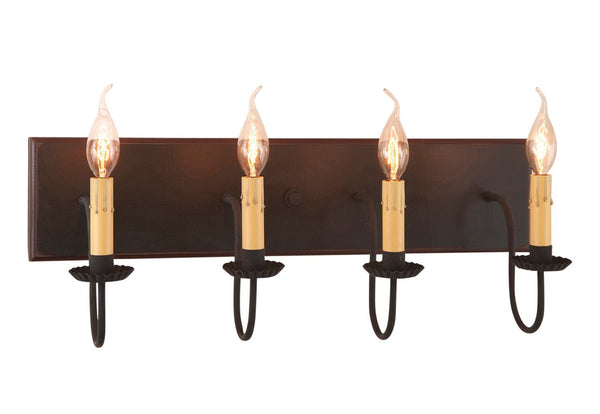4-Arm Country Vanity Light Bar – Primitive Farmhouse Bathroom Lighting