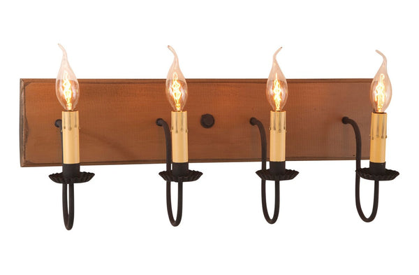4-Arm Country Vanity Light Bar – Primitive Farmhouse Bathroom Lighting