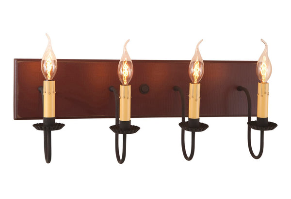 4-Arm Country Vanity Light Bar – Primitive Farmhouse Bathroom Lighting