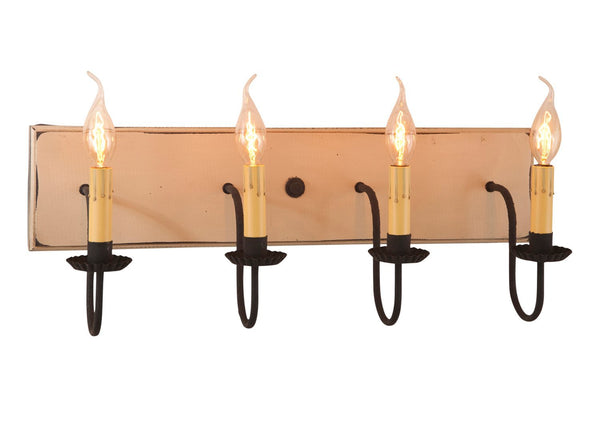 4-Arm Country Vanity Light Bar – Primitive Farmhouse Bathroom Lighting