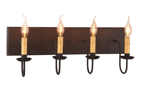 4-Arm Country Vanity Light Bar – Primitive Farmhouse Bathroom Lighting