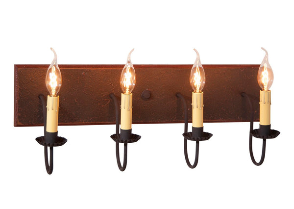 4-Arm Country Vanity Light Bar – Primitive Farmhouse Bathroom Lighting