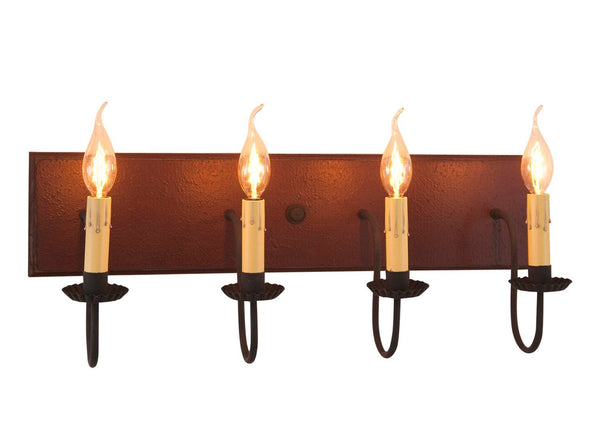 4-Arm Country Vanity Light Bar – Primitive Farmhouse Bathroom Lighting