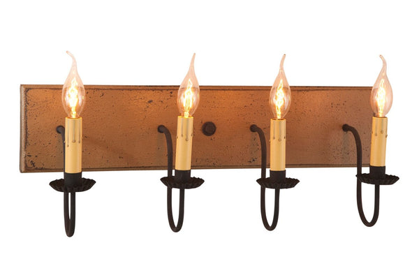 4-Arm Country Vanity Light Bar – Primitive Farmhouse Bathroom Lighting