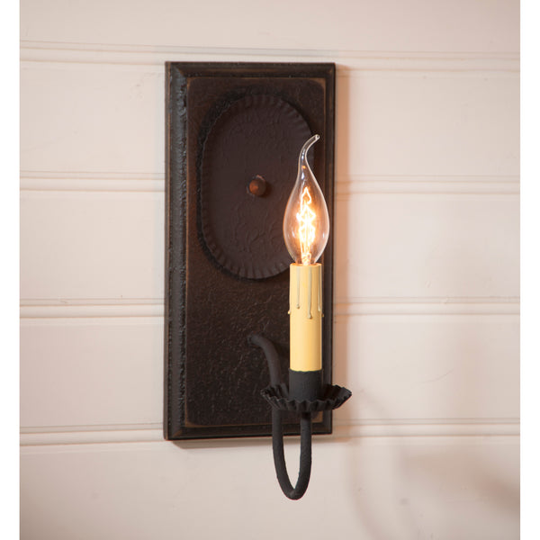 Wilcrest Sconce in Black Country Primitive, Primitive Country Farmhouse Style Lighting Window Home Bath Kitchen Décor & Accessories