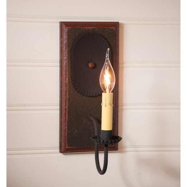 Wilcrest Sconce in Espresso with Salem Brick Country Primitive, Primitive Country Farmhouse Style Lighting Window Home Bath Kitchen Décor & Accessories