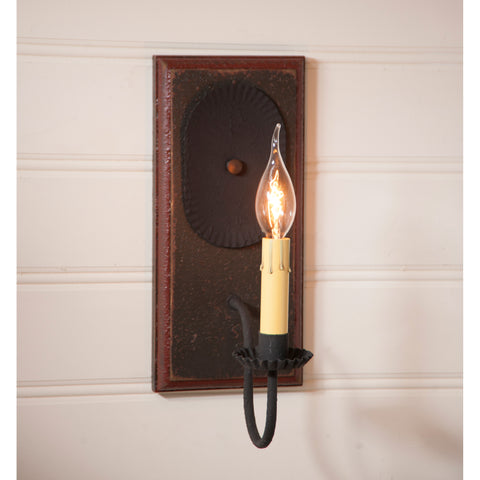 Wilcrest Sconce in Espresso with Salem Brick Country Primitive, Primitive Country Farmhouse Style Lighting Window Home Bath Kitchen Décor & Accessories