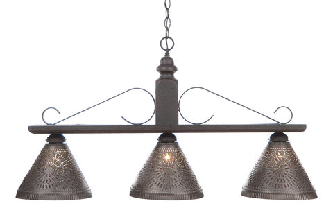 Large Wellington Wooden Country Island Light Plantation Red Primitive Country Farmhouse Lighting Kitchen Bath Home Décor & Acessories