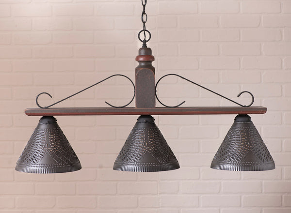 Large Wellington Wooden Country Island Light Vintage White Primitive Country Farmhouse Lighting Kitchen Bath Home Décor & Acessories