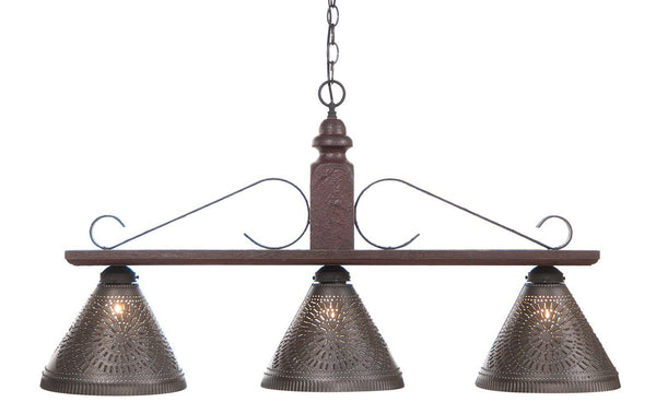 Large Wellington Wooden Country Island Light Pearwood Primitive Country Farmhouse Lighting Kitchen Bath Home Décor & Acessories