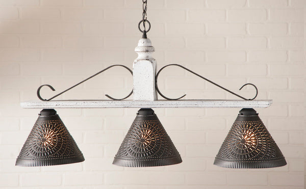 Large Wellington Wooden Country Island Light Black Primitive Country Farmhouse Lighting Kitchen Bath Home Décor & Acessories