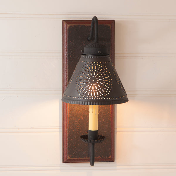 Ashford Sconce with textured paint, Primitive Country Farmhouse Style Lighting Window Home Bath Kitchen Décor & Accessories
