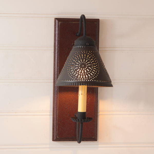 Crestwood Sconce in Pearwood Country Primitive, Primitive Country Farmhouse Style Lighting Window Home Bath Kitchen Décor & Accessories