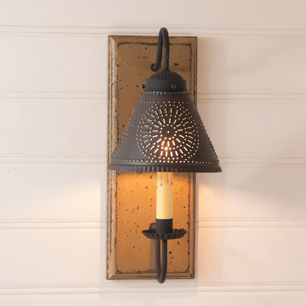 Crestwood Sconce in Black Country Primitive, Primitive Country Farmhouse Style Lighting Window Home Bath Kitchen Décor & Accessories