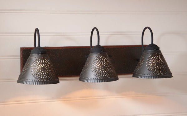 Crestwood Country Vanity Light Espresso with Salem Brick Primitive Country Farmhouse Lighting Kitchen Bath Home Décor & Acessories