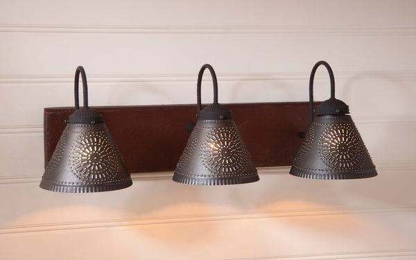 Crestwood Country Vanity Light Pearwood Primitive Country Farmhouse Lighting Kitchen Bath Home Décor & Acessories