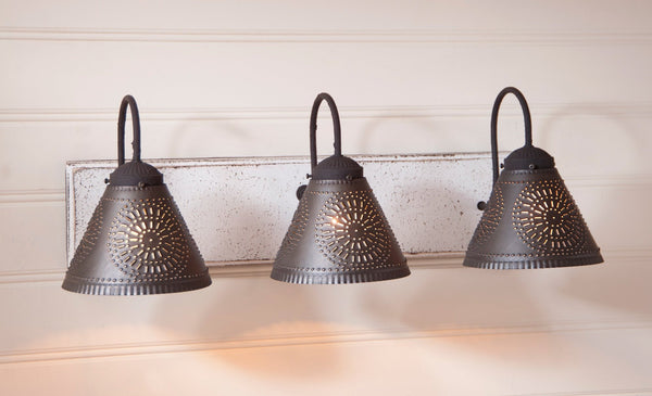 Crestwood Country Vanity Light Vintage White Primitive Country Farmhouse Lighting Kitchen Bath Home Décor & Acessories