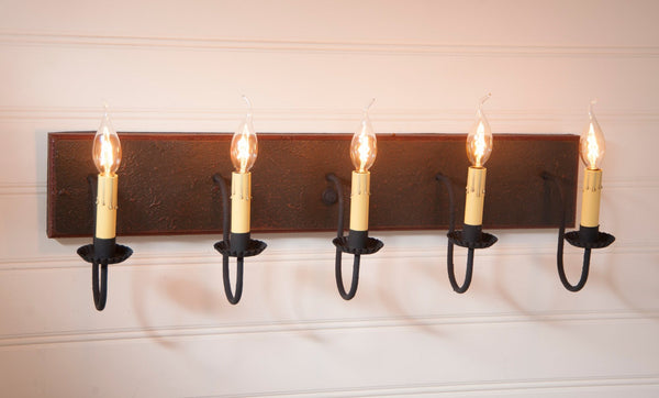 Five-Arm Country Vanity Light Bar Vintage White Primitive Country Farmhouse Lighting Kitchen Bath Home Décor & Acessories