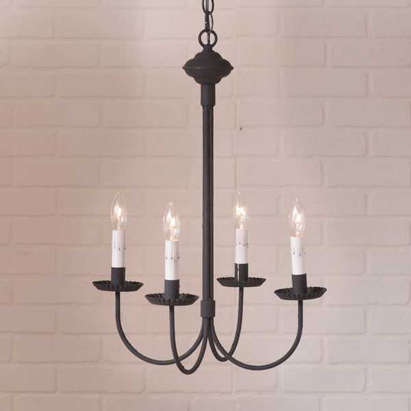 4-Arm Grandview Chandelier with Gray Sleeves