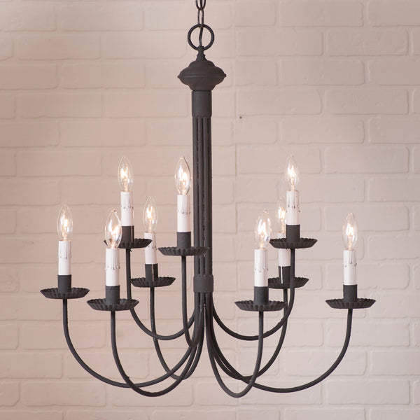 9-Arm Grandview Chandelier with Gray Sleeves