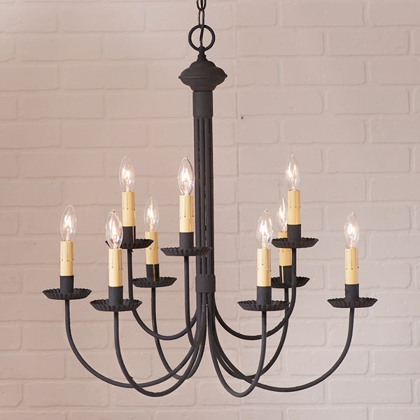 9-Arm Grandview Chandelier with Ecru Sleeves