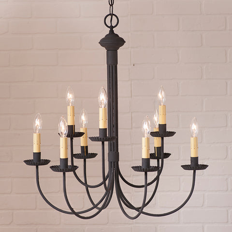 9-Arm Grandview Chandelier with Ecru Sleeves