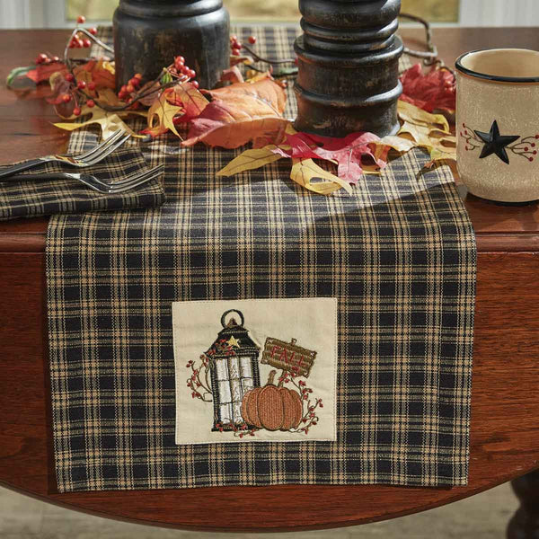 Lantern And Pumpkin Runner 36"L
