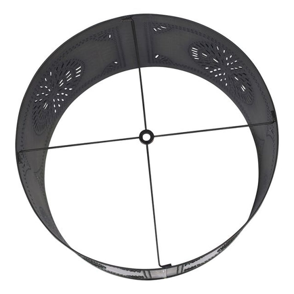 Floor Lamp Drum Shade with Chisel in Kettle Black