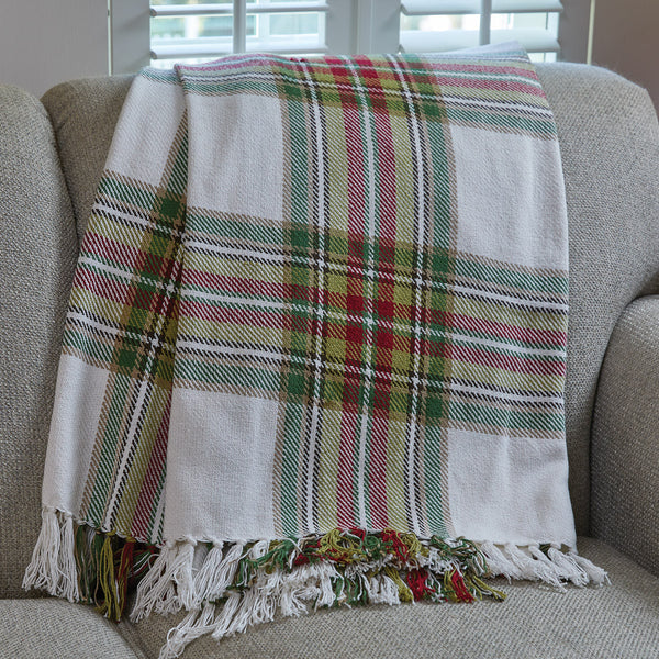 Patriots Knot Brick/Navy/Linen Woven Throw - Allysons Place