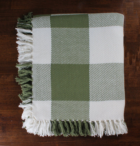 Buffalo Check Sage Afghan. Visit website for FREE s/h & discount offers. Primitive Country Farmhouse.