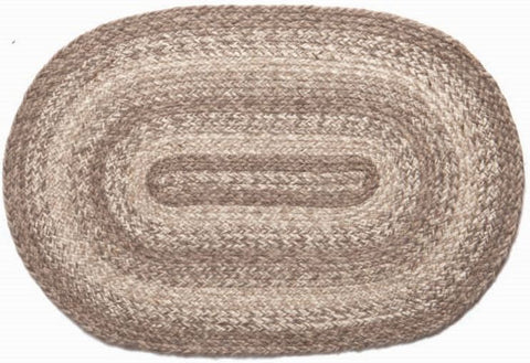 Ashwood 6'x9' Braided Jute Oval Rug, Primitive Country Farmhouse Home Decor.