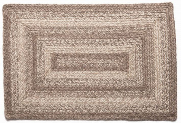 Ashwood 6'x9' Braided Jute Rectangle Rug, Primitive Country Farmhouse Home Decor.