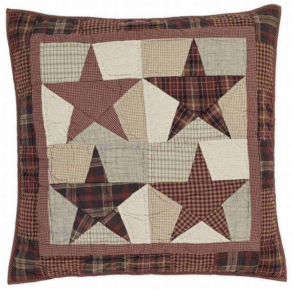 Abilene Star Quilted Euro Sham  - Primitive Country Farmhouse Home Décor Quilted Bedding