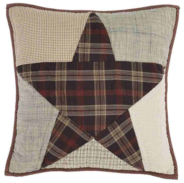 Abilene Star Quilted Pillow Cover 16 in.  - Primitive Country Farmhouse Bedding Home Décor & Accessories Quilted Bedding