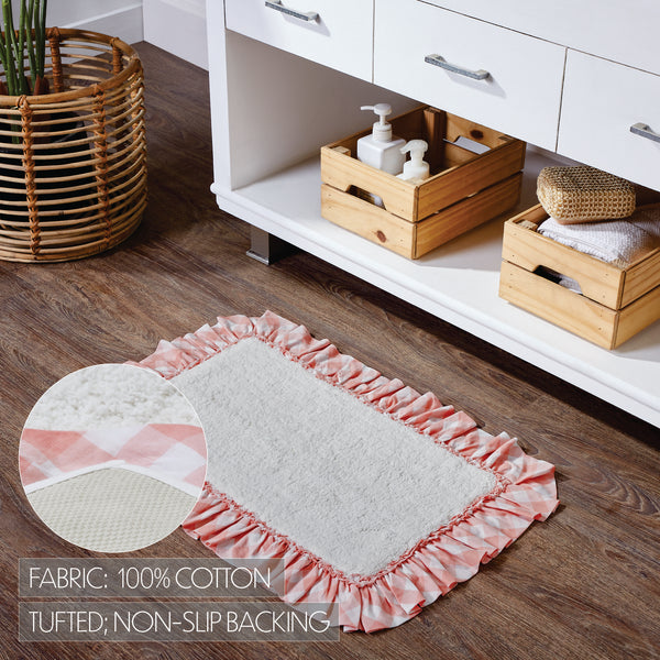 Annie Buffalo Coral Check Bathmat 20x30
