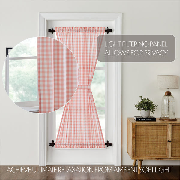 Annie Buffalo Coral Check Door Panel 72x40