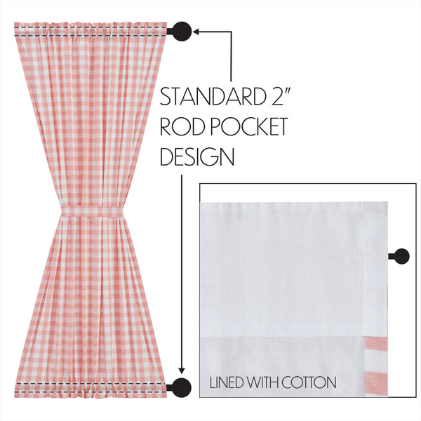 Annie Buffalo Coral Check Door Panel 72x40