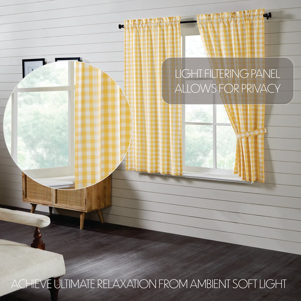 Annie Buffalo Yellow Check Short Panel Set of 2 63x36