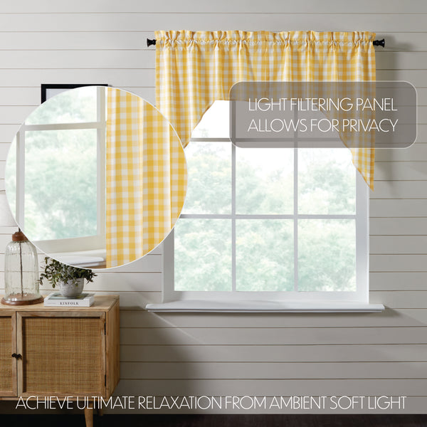 Annie Buffalo Yellow Check Swag Set of 2 36x36x16