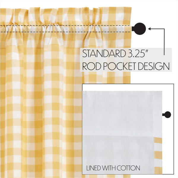 Annie Buffalo Yellow Check Short Panel Set of 2 63x36
