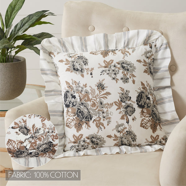 Annie Portabella Floral Ruffled Pillow 18x18