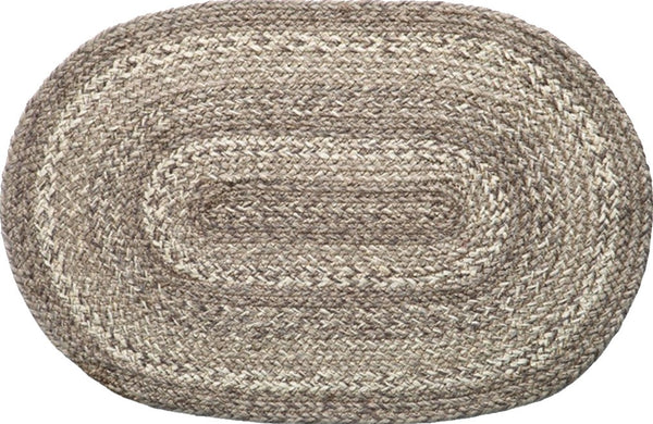 Ashwood  Rug Oval 10 x 15 in features color combination of grey/beige and antique white. Visit website for FREE s/h & discount offers. Primitive Country Farmhouse Home Decor.